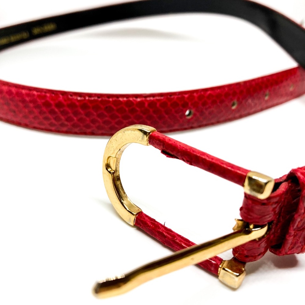 CLEARANCE! Genuine Snake Skin Leather Belt 36.5” Rayman/Ridless Ladies Red Color